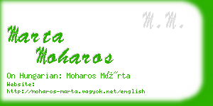 marta moharos business card